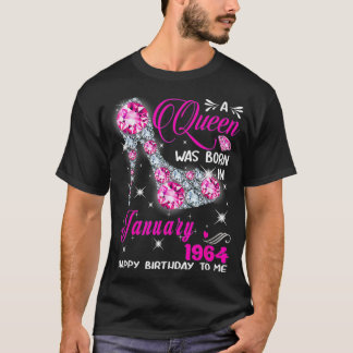 T-shirt Une Reine Est Née En Janvier 1964 High Heel 58th B