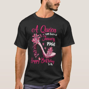T-shirt Une Reine Est Née En Janvier 1968 High Heel 55th B
