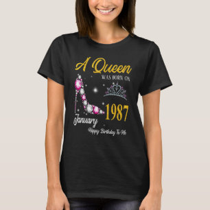 T-shirt Une Reine Est Née En Janvier 1987 High Heel 36th B