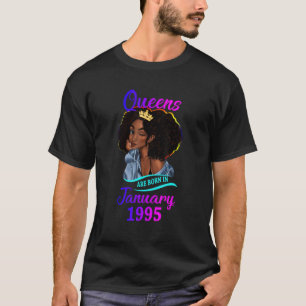 T-shirt Une reine est née En Janvier 1995 Joyeux 28ème ann