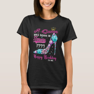 T-shirt Une reine est née en janvier 1999 24e anniversaire