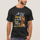 T-shirt Une Reine Est Née En Juin 1958 63e Anniversaire (Devant)