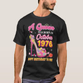 T-shirt Une Reine Est Née En Octobre 1976 Joyeux Anniversa (Devant)