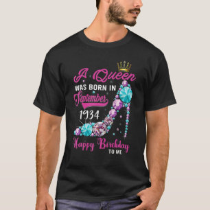 T-shirt Une Reine Est Née En Septembre 1934 Happy 88th Bir