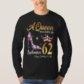 T-shirt Une Reine Est Née En Septembre 62 Joyeux Anniversa (Devant)