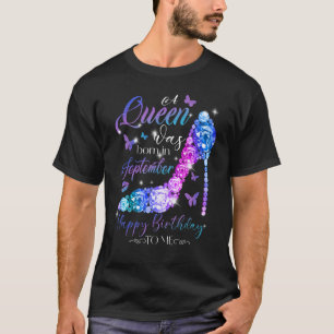 T-shirt Une Reine Est Née En Septembre Heels Crown Anniver