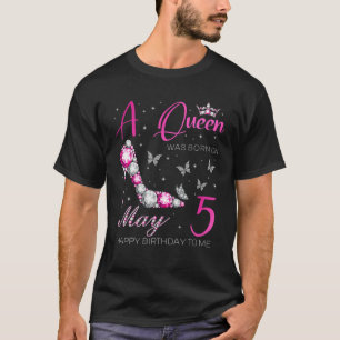 T-shirt Une Reine Est Née Le 5 Mai, 5 Mai Anniversaire