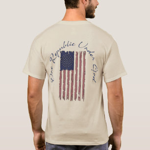 T-shirt Une République sous Dieu Drapeau Taté Gras