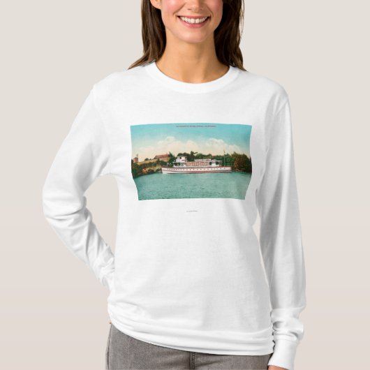 T-shirt Une scène du fleuve Sacramento avec un bateau de (Devant)
