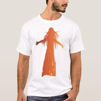 T-shirt Une silhouette orange une femme aux cheveux qui co
