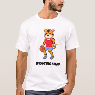 T-shirt Une star de tir ! un drôle de chat-basket