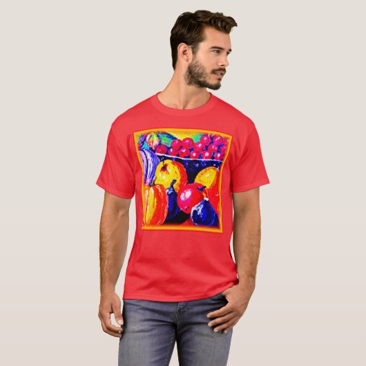 T-shirt Une Superbe Peinture À L'Huile De Fruité. Commande (Devant entier)