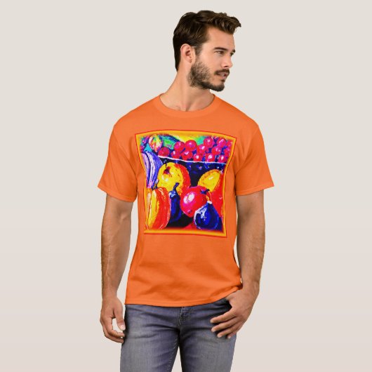 T-shirt Une Superbe Peinture À L'Huile De Fruité. Commande (Devant entier)