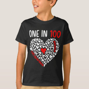 T-shirt Une sur 100 Maladie Cardiaque Congénitale Sensibil