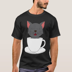 T-shirt Une tasse de café Kitty et un tee-shirt Cat Perfec