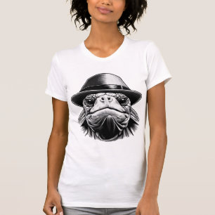 T-shirt Une tortue avec un casquette, un look classique