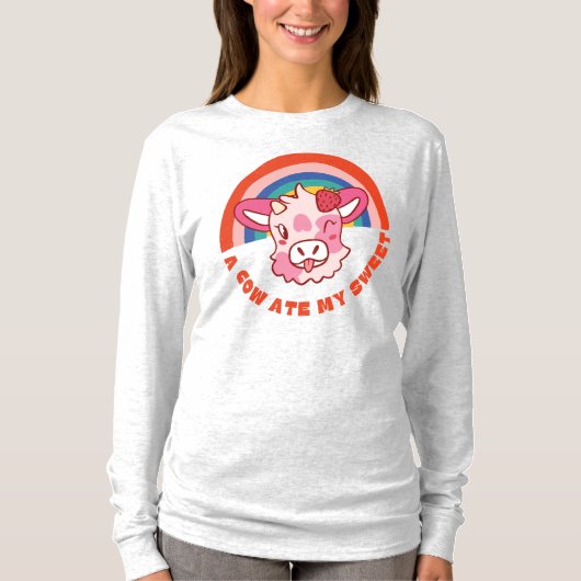 T-shirt Une vache a mangé mon doux slogan (Devant)