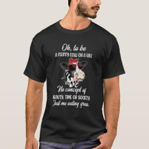 T-shirt Une vache duveteuse sur une colline Pas de concept