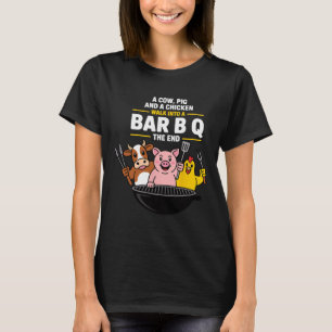 T-shirt Une vache, un cochon et un poulet entrent dans un