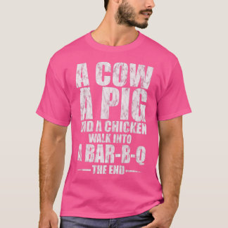 T-shirt Une Vache, Un Cochon Et Un Poulet Marchent Dans Un