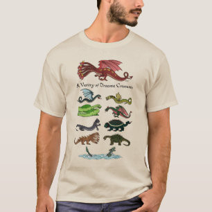 T-shirt Une variété de créatures draconiques