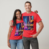 T-shirt Une ville nocturne (Unisexe)