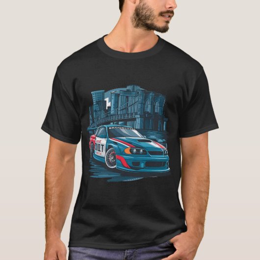 T-shirt Une Voiture De Course De Rue T Chemise Design (Devant)