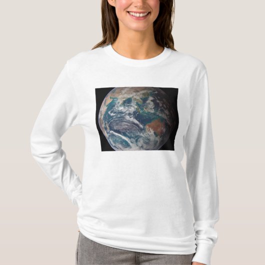 T-shirt Une vue complète de la Terre montrant les données (Devant)