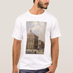 T-shirt Une vue du Baptistry à Florence (panneau)