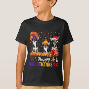 T-shirt Uni-S Kids Chihuahua Chien Halloween Thanksgiving