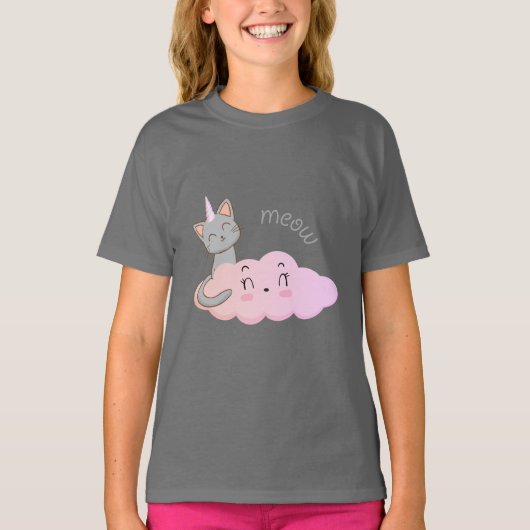 T-shirt unicat nuage meow (Devant)