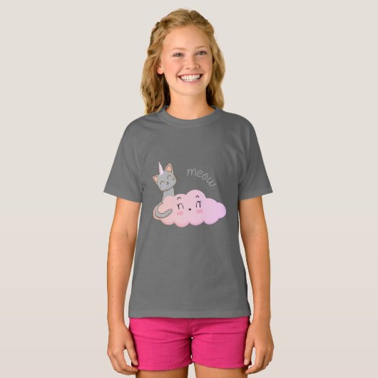 T-shirt unicat nuage meow (Devant entier)