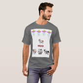 T-shirt Unicode/vaches, vaisseau spatial, OVNI, mignon (Devant entier)