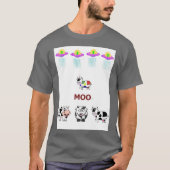 T-shirt Unicode/vaches, vaisseau spatial, OVNI, mignon (Devant)