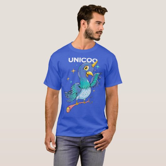 T-shirt Unicoo Unicorn Pigeon Magic Hooting Bird (Devant entier)