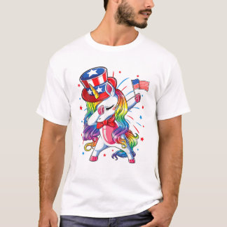 T-shirt Unicorn 4 juillet filles