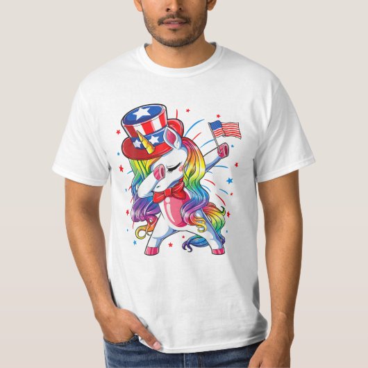 T-shirt Unicorn 4 juillet filles (Devant)
