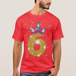 T-shirt Unicorn 6e anniversaire fille Si 6 ans 
