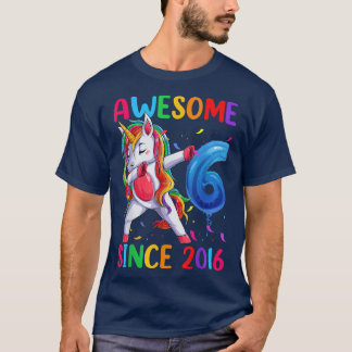 T-shirt Unicorn 6e Anniversaire Tenue Pour Filles, Awesome