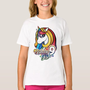 T-shirt Unicorn 9th Birthday pour filles.