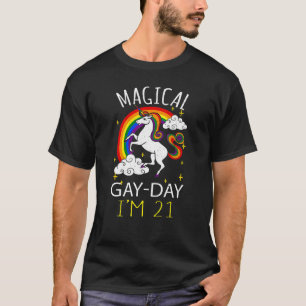 T-shirt Unicorn Age 21 ans Lgbt Rainbow Birth Gay Day