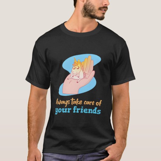 T-shirt Unicorn Amitié Toujours prendre soin de vos amis v (Devant)