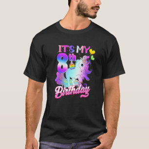T-shirt Unicorn Anniversaire C'Est Mon 8ème Anniversaire E