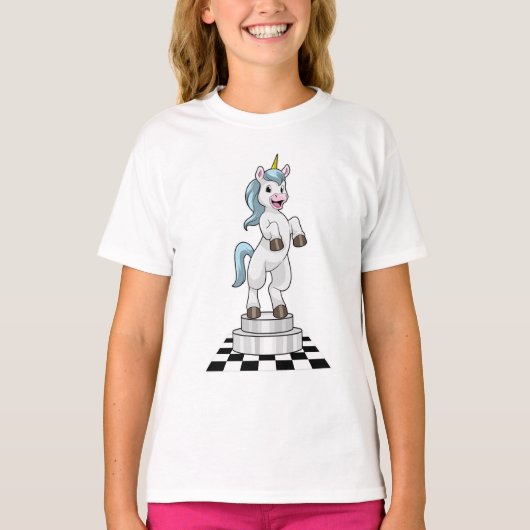 T-shirt Unicorn at Chess (Devant)