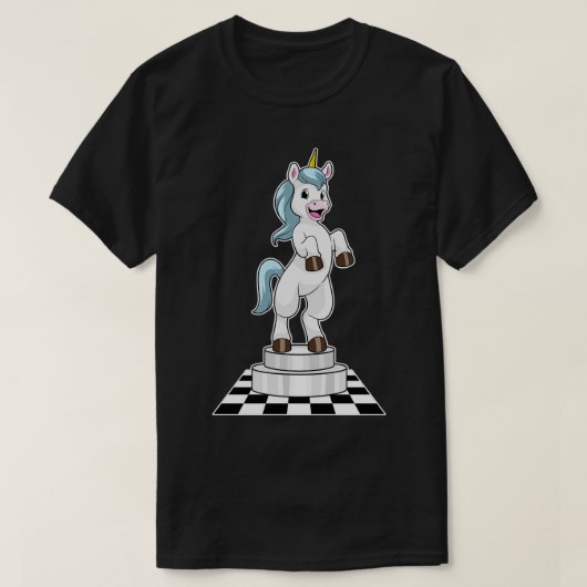 T-shirt Unicorn at Chess (Design devant)