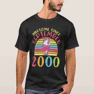 T-shirt Unicorn Awesome Depuis Septembre 2000 Joyeux Birth