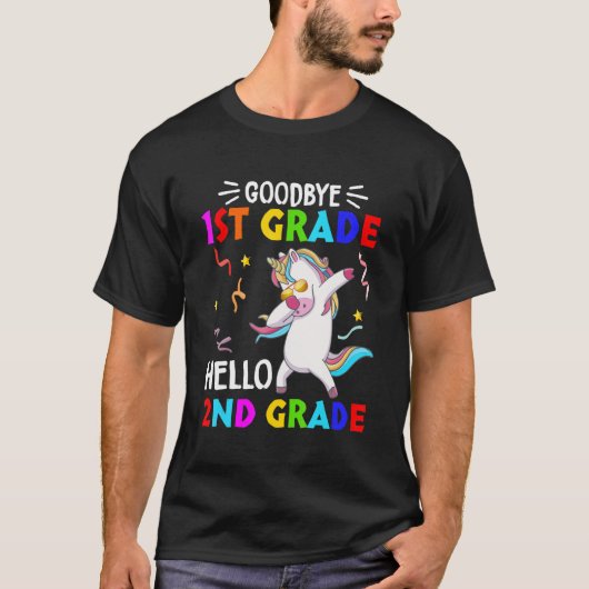 T-shirt Unicorn Back To School Hello Second Grade Goodbye (Devant)