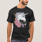 T-shirt Unicorn blanc et Flowers (Devant)
