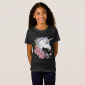 T-Shirt Unicorn blanc et Flowers (Devant entier)