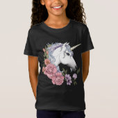 T-Shirt Unicorn blanc et Flowers (Devant)